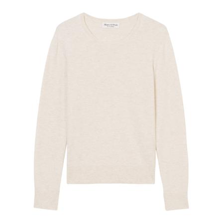 Marc O'Polo Round neck fine knit jumper Hvid, Dame Striktrøjer