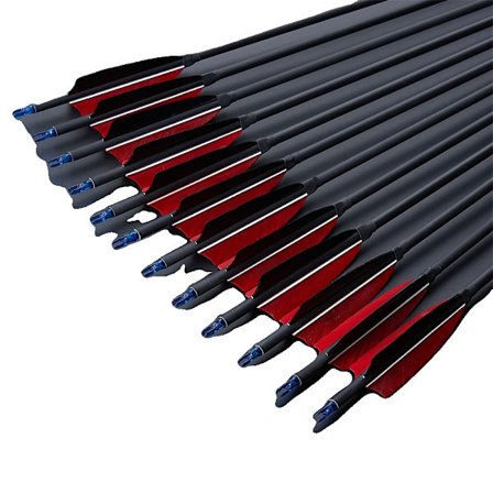 Bågskytte Kolfiberpilar, 762 mm Skaftlängd, 800 mm Total längd,blå nockar 24st