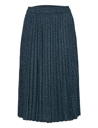 Recycled Polyester Skirt Knälång Kjol Blå Rosemunde