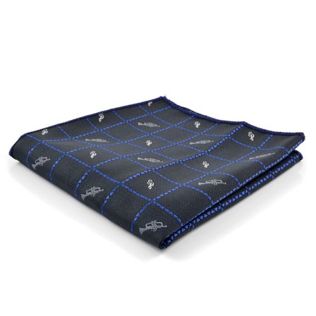 Blue Music Pocket Square for Men - Patterned Pocket Squares