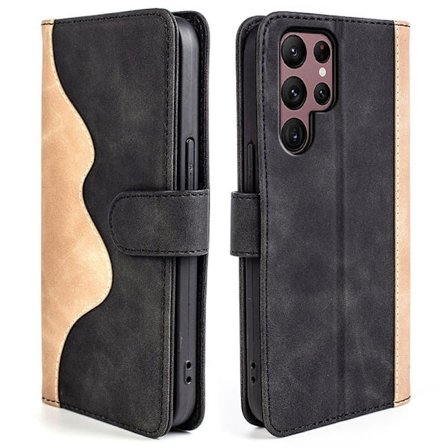 Tofarget lærdeksel for Samsung Galaxy S23 Ultra - Svart