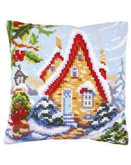 Broderipakke Pute Julehus - Collection D'Art