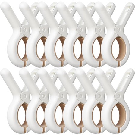 ING 12-pak plastik tøjklemmer med robuste, rustbestandige fjedre.