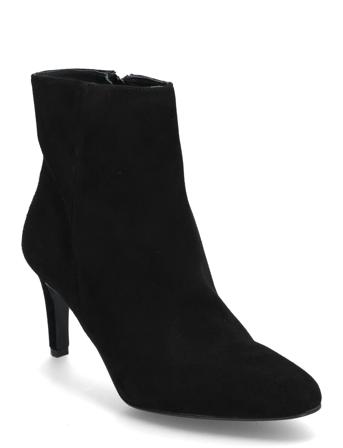 Rounded Classic Bootie Shoes Boots Ankle Boots Ankle Boots With Heel Black Apair