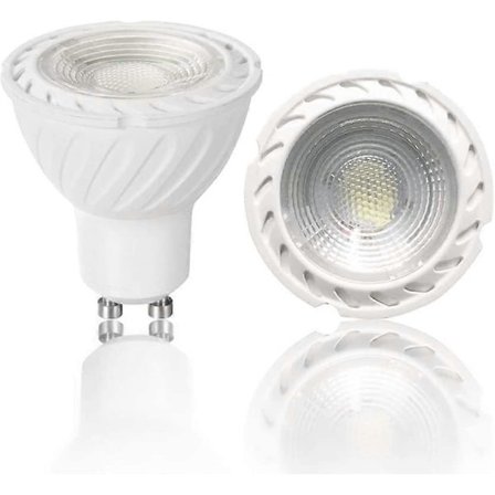 COB LED-pære GU10 Kaldhvit Farge 6000K, 5W 38 Graders Spredningsvinkel, Halogen 45W Ekvivalent 450lm Ikke-dimbar, Spotlampe (Pakke med 8) [