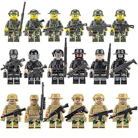 8-24 stk./sæt Minifigur Specialstyrke Soldat Samlet Klodser Legetøj Byggeklodser Børnegave [kk]
