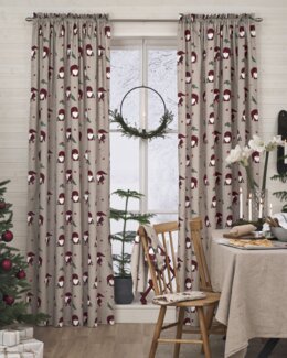 Julgardin Nisse på tur 2-pack Linne - 140x240 cm - Jul - Linea