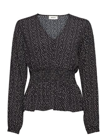 Mia Print Top Black Modström