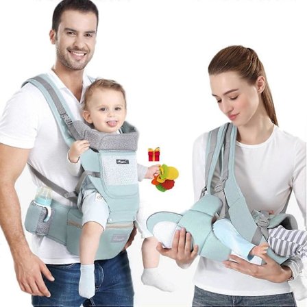 Ergonominen säädettävä kantoreppu vastasyntyneille ja taaperoille, kevyt lantiotuella, etu- ja takakantoreppu, 3-30 kg kapasiteetti