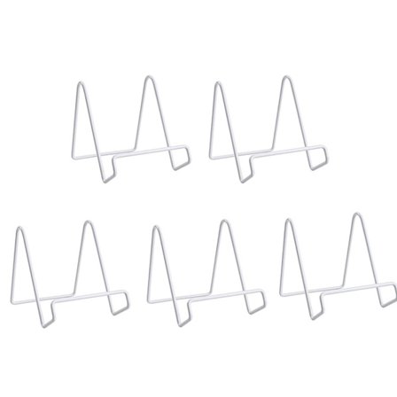5 pakker tallerkenstativ bilderammehylle HVIT STOR