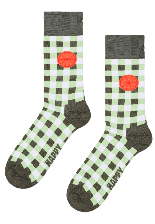 Happy Socks Gingham Orange Sock Strumpor Unisex Grön 41-46