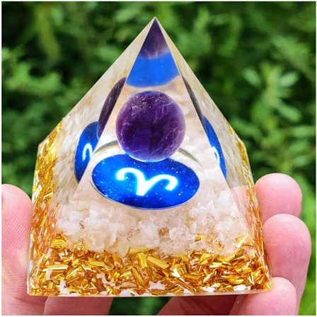 1 stk (Vædderen) Pyramide Konstellation Kvarts Krystal Energi Generator