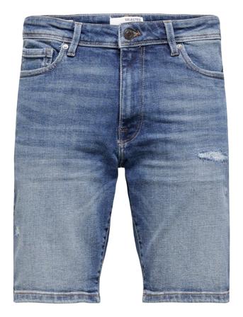 Slhalex 27414 Mid Blue Dnm Short Ex Jeansshorts Denimshorts Blå Selected Homme