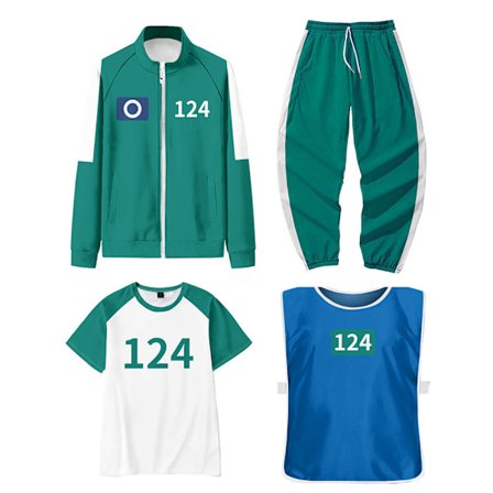 Squid Game 3 pelaajan cosplay-asu, verryttelypuku, täydellinen vaatesetti