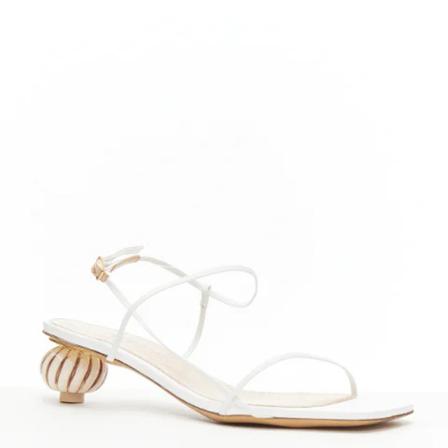 Jacquemus Pre-owned, Pre-owned Leather sandals Wit, Dames, Maat:38 EU,leer
