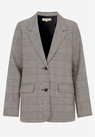 Soyaconcept - Pepitarutete, vevet dressjakke i beige / rutete for damer i størrelse 40 - Cellbes