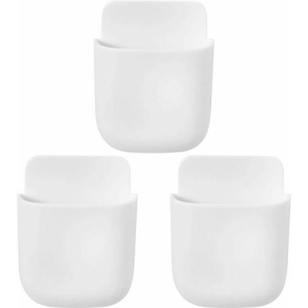 3 st fjärrkontrollhållare väggmonterad mediaorganisatör förvaringslåda för TV-fjärrkontroll (vit)