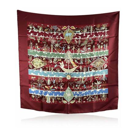 Hermès Vintage, pre-owned Silk Scarf Rives Fertiles 2005 Christine Henry Rood, Dames, Maat:ONE Size