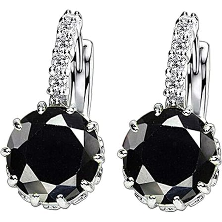 Øredobber og smykker, runde cubic zirconia for kvinner