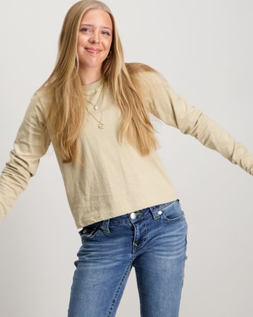 Grunt Remi LS Tee Brun T-skjorter Jente - Kids Brand Store