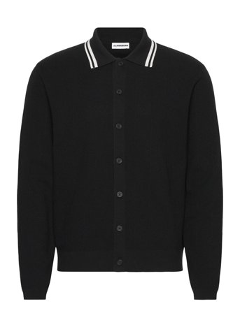 J. Lindeberg Willem Structure Polo Cardigan - Black - XXL