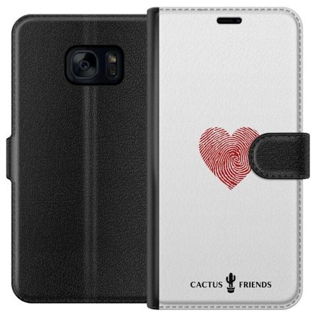 Yhteensopiva Lompakkokotelo Samsung Samsung Galaxy S7 Cactus and Friends - Fingerprint Love