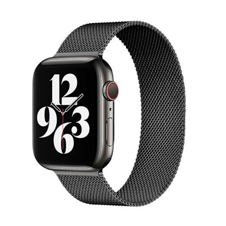 Passer for Apple Watch Fashion Milanesisk Metall Magnetisk Rem Apple Rustfritt Stål Rem 38/40/41 S10 42MM Universal Svart