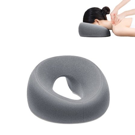 Massasjepute for ansikt ned, hodestøtte ansiktspute for seng grå