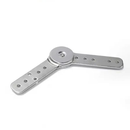 Sølvfarget rustfritt stål, dobbel arm, justerbart roterende hengsel med flere monteringshull for møbelutstyr montering og tilkobling