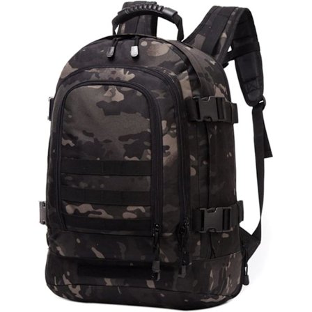 Laptop Ryggsekker Taktisk 3-dagers Utvidbar Bug Out Bag Klassisk Veske Reise Vandring, Svart Kamuflasje