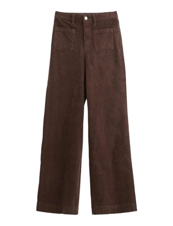 Wide Manchesterbyxa Med Hög Midja Brown Lindex