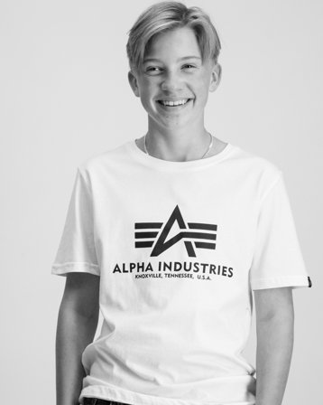 Alpha Industries Basic T-Shirt BL K Hvit T-skjorter Gutt - Kids Brand Store