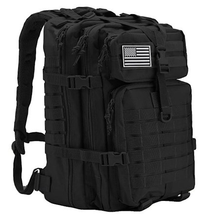 50L Taktisk Ryggsäck, Hållbar Polyester, Molle System Kompatibel,Svart