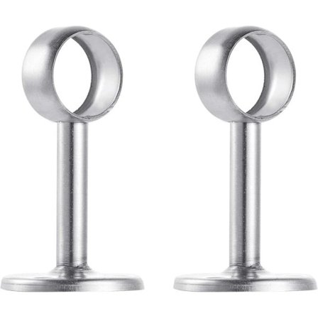 2 stk. Loftmonteringsbeslag Børstet Rustfrit Stål Bruseforhængsstangholder