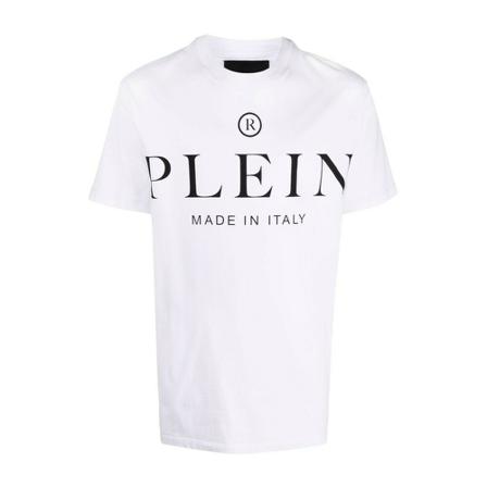 Philipp Plein T-Shirt With Contrasting Logo Hvid, Herre T-shirts