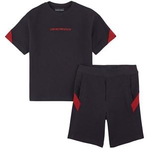 Kids - Emporio Armani Black Branded T-shirt And Shorts Set - Clothing sets - 8 years - Black - Junge