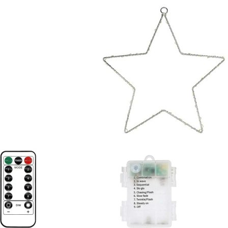 3 stjerner LED vindu streng lys fe lys med 8 lys modi fjernkontroll kontroll