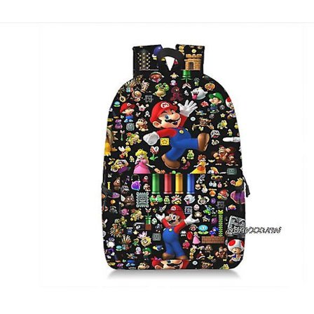 Super Mario Bros -reppu pelireppu korkeakouluun koululaukku suuri kannettavan tietokoneen reppu matka Mochila Escolar