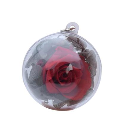 1 stk Mini Rose Flower Ball Pendant Miniature Rose Flower Ball Nøglering Kreativ Taske Hængende Dekor Delikat Valentinsdagsgave Rød