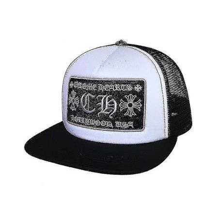 Chrome Hearts brodert allsidig mote solhatt baseball caps - svart og hvit