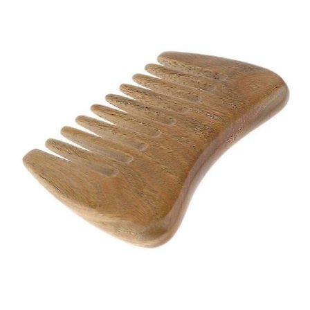 Grøn Sandeltræ No-statisk Massage Kam Naturlig Bredtandet Træ Hårbørste