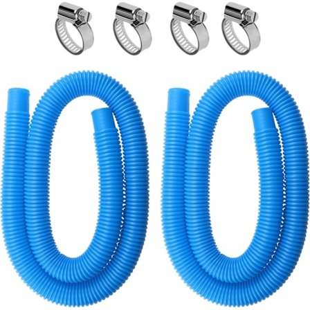 (Blå) 2 st 32 mm pool slang, 1,5 m pool slang för ovanjordiska pooltillbehör Ersättningsslang för pool