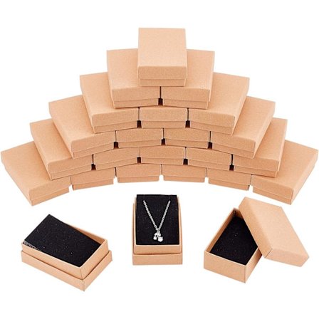 Små Kraft Bruna Pappkartonger Smyckeskrin med Lock Presentaskar