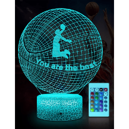 Basketboll Nattlampa Vänskapslampa 3D Illusion Dekor Lam