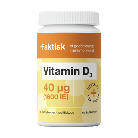 Faktisk Vitamin D3 40 μg tabletter, 100 stk.