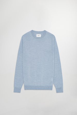 NN.07 Ted 6605 Pullover Herren Blau Merinowolle