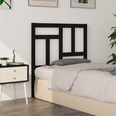 Vidaxl Sänggavel Svart 80,5x4x100 Cm Massiv Furu Svart