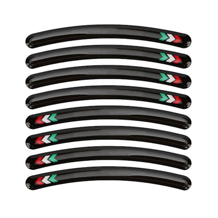 8 stk. vandtætte reflekterende fælgklistermærker til Kawasaki racerbil type 4 dækdekoration