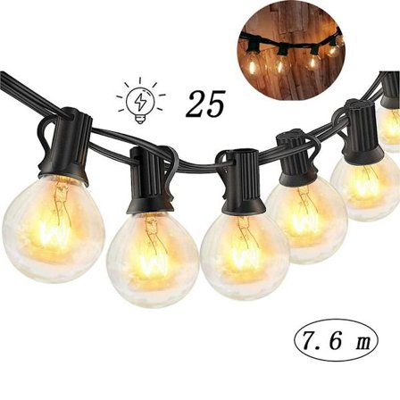 Utendørs julelys, 7,6M 25 krystallkuler vanntett utendørs/ KLB
