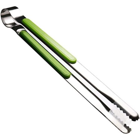 Kjøkken tang, grilltang, lang tang, rustfritt stål grilltang, grønn